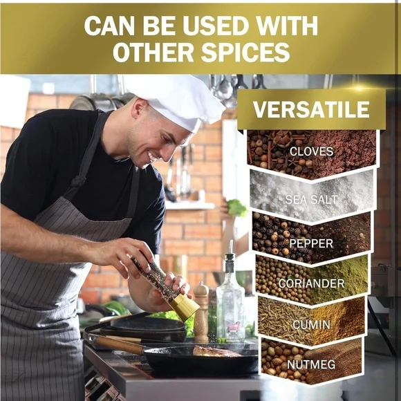 ✨🧂Gold Salt and Pepper Glass Grinder Set - Picture 6 of 6